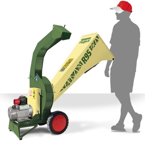 NEGRI Biohäcksler R95 / Elektro-Häcksler mit Transporträder